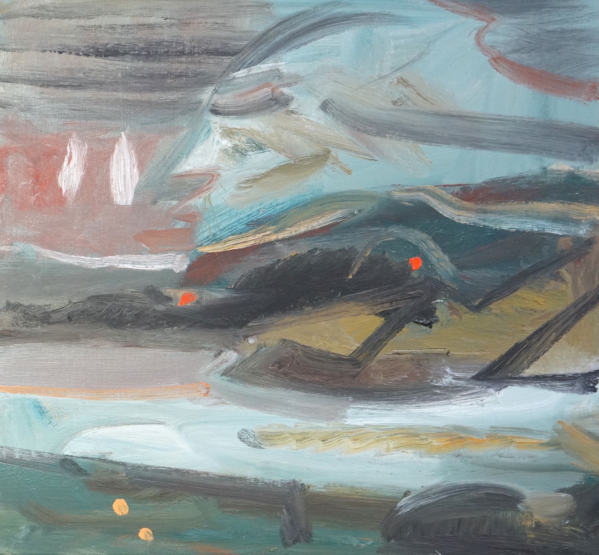 Maurice Cockrill R.A. (British, 1936-2013), Conway River Cycle - Title: Lights, oil on canvas, 61 x 66cm